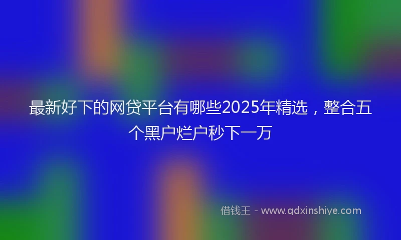 最新好下的网贷平台有哪些2025年精选，整合五个黑户烂户秒下一万