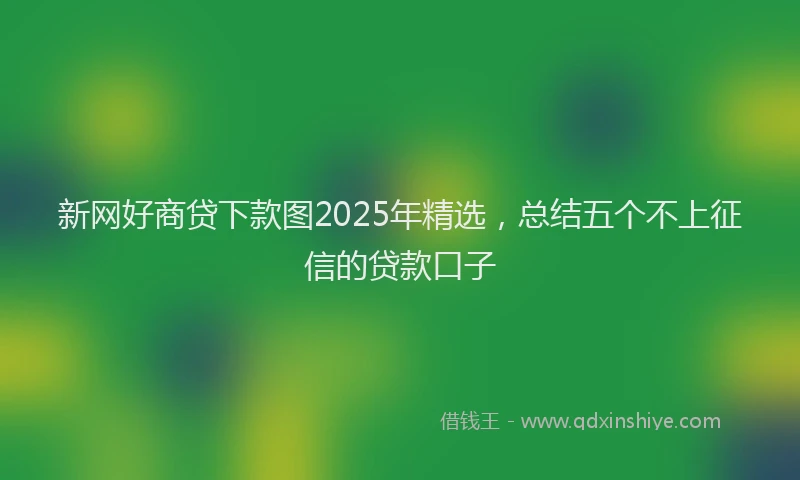 新网好商贷下款图2025年精选，总结五个不上征信的贷款口子