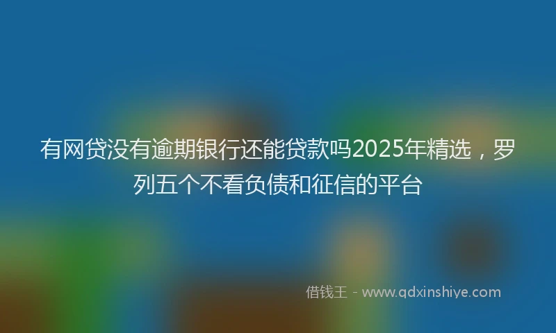 有网贷没有逾期银行还能贷款吗2025年精选，罗列五个不看负债和征信的平台