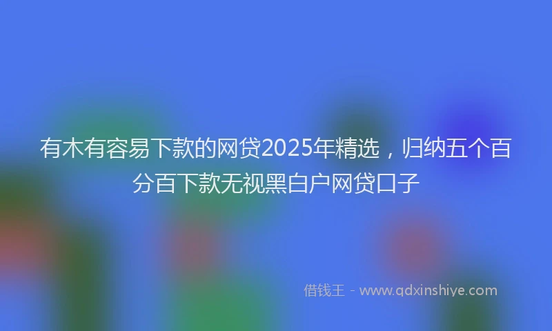有木有容易下款的网贷2025年精选，归纳五个百分百下款无视黑白户网贷口子