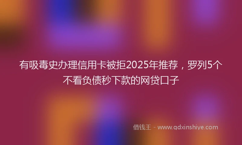 有吸毒史办理信用卡被拒2025年推荐，罗列5个不看负债秒下款的网贷口子