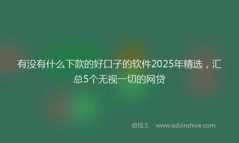 有没有什么下款的好口子的软件2025年精选，汇总5个无视一切的网贷