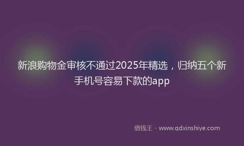 新浪购物金审核不通过2025年精选，归纳五个新手机号容易下款的app