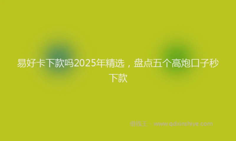 易好卡下款吗2025年精选，盘点五个高炮口子秒下款