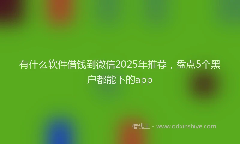 有什么软件借钱到微信2025年推荐，盘点5个黑户都能下的app