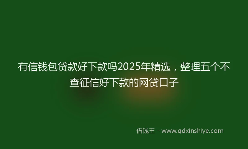 有信钱包贷款好下款吗2025年精选，整理五个不查征信好下款的网贷口子