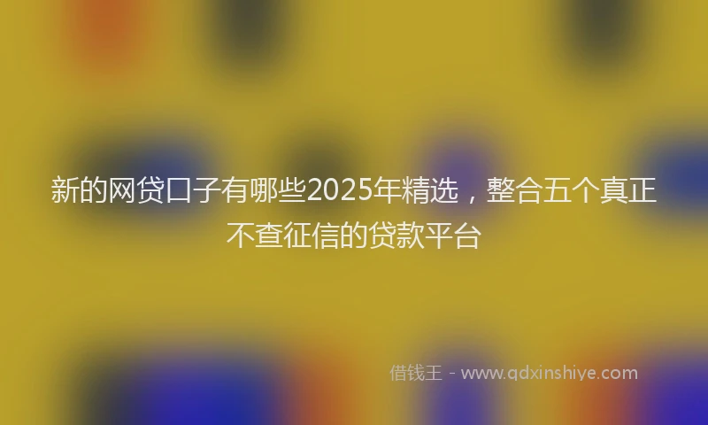 新的网贷口子有哪些2025年精选，整合五个真正不查征信的贷款平台