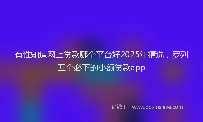有谁知道网上贷款哪个平台好2025年精选，罗列五个必下的小额贷款app