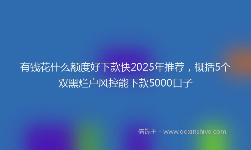 有钱花什么额度好下款快2025年推荐，概括5个双黑烂户风控能下款5000口子