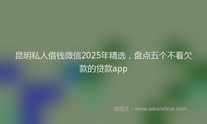 昆明私人借钱微信2025年精选，盘点五个不看欠款的贷款app