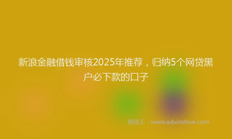 新浪金融借钱审核2025年推荐，归纳5个网贷黑户必下款的口子