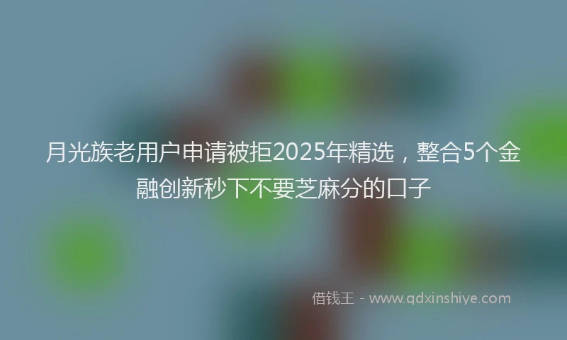 月光族老用户申请被拒2025年精选，整合5个金融创新秒下不要芝麻分的口子