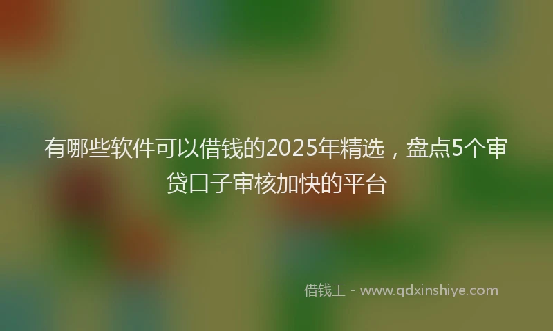 有哪些软件可以借钱的2025年精选，盘点5个审贷口子审核加快的平台