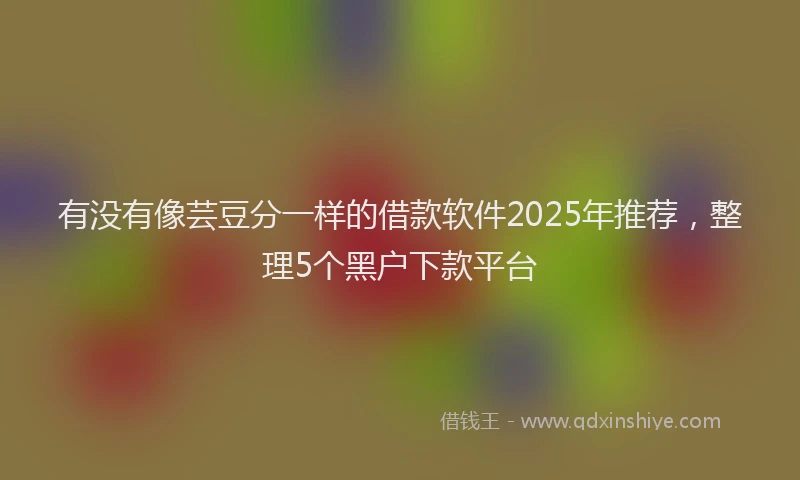 有没有像芸豆分一样的借款软件2025年推荐，整理5个黑户下款平台