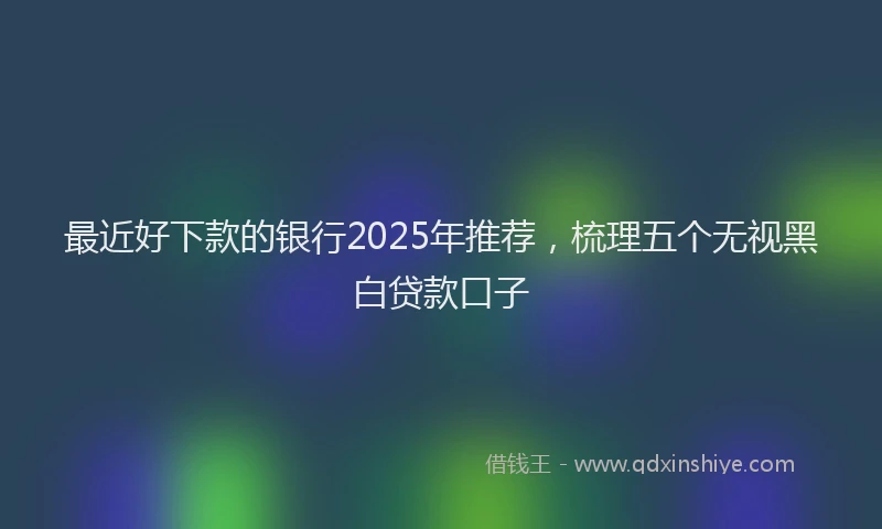 最近好下款的银行2025年推荐，梳理五个无视黑白贷款口子