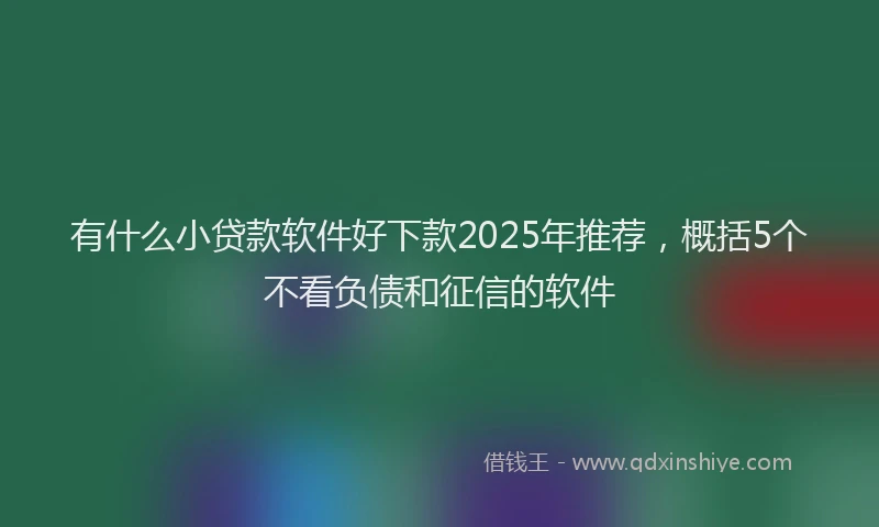 有什么小贷款软件好下款2025年推荐，概括5个不看负债和征信的软件
