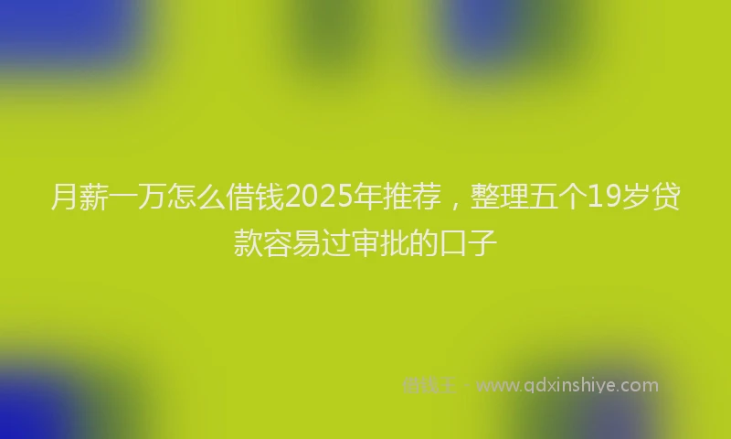 月薪一万怎么借钱2025年推荐，整理五个19岁贷款容易过审批的口子