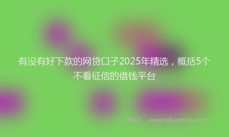 有没有好下款的网贷口子2025年精选，概括5个不看征信的借钱平台
