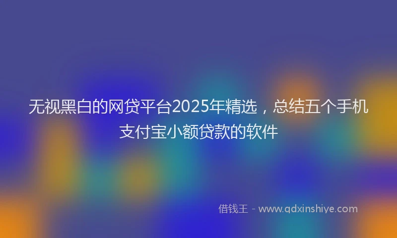 无视黑白的网贷平台2025年精选，总结五个手机支付宝小额贷款的软件
