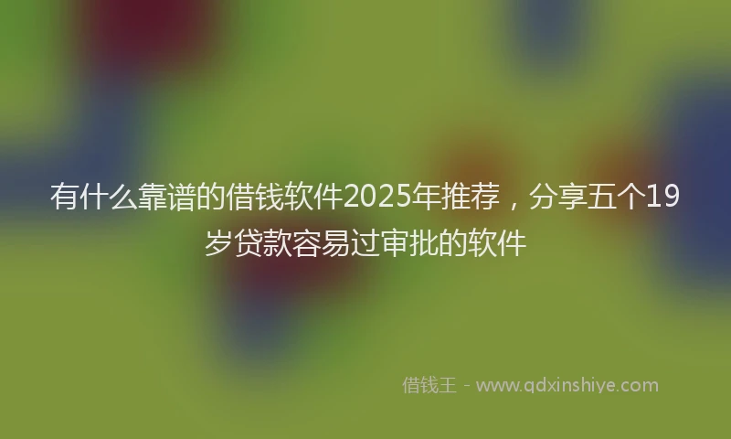 有什么靠谱的借钱软件2025年推荐，分享五个19岁贷款容易过审批的软件