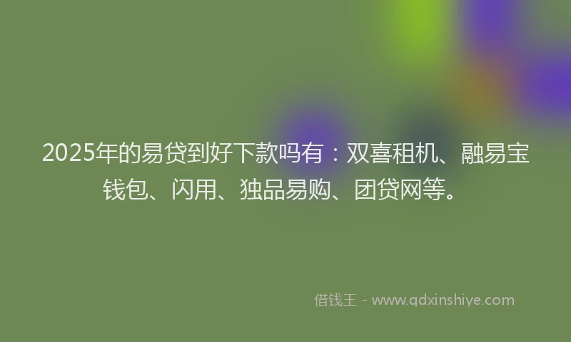 2025年的易贷到好下款吗有：双喜租机、融易宝钱包、闪用、独品易购、团贷网等。