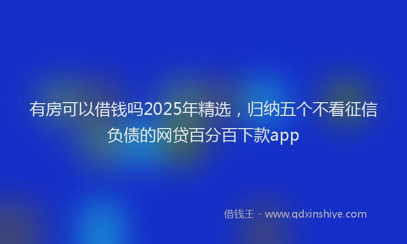 有房可以借钱吗2025年精选，归纳五个不看征信负债的网贷百分百下款app