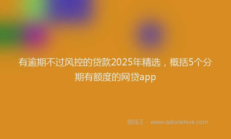 有逾期不过风控的贷款2025年精选，概括5个分期有额度的网贷app