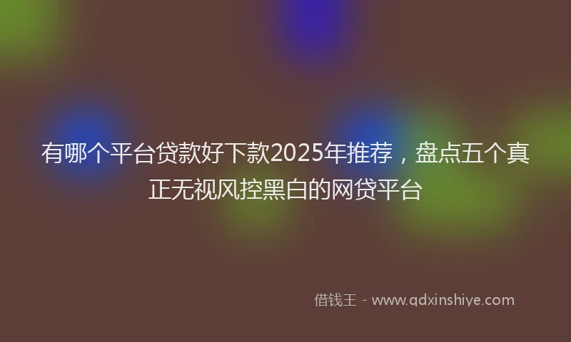 有哪个平台贷款好下款2025年推荐，盘点五个真正无视风控黑白的网贷平台