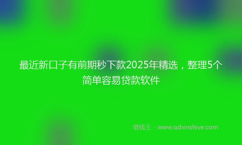 最近新口子有前期秒下款2025年精选，整理5个简单容易贷款软件