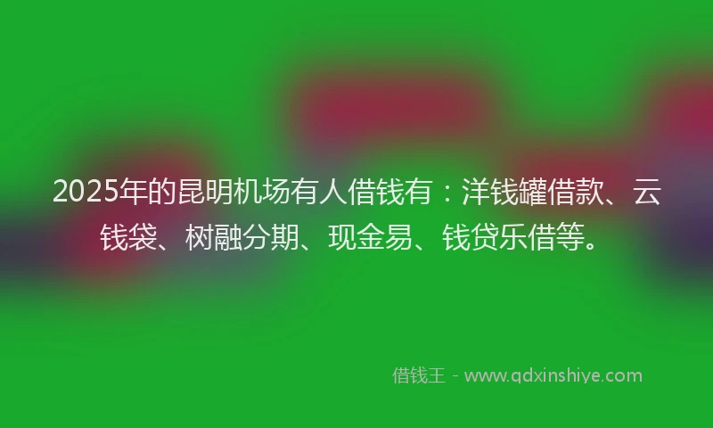 2025年的昆明机场有人借钱有：洋钱罐借款、云钱袋、树融分期、现金易、钱贷乐借等。