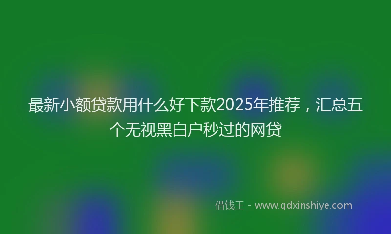 最新小额贷款用什么好下款2025年推荐，汇总五个无视黑白户秒过的网贷