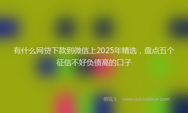 有什么网贷下款到微信上2025年精选，盘点五个征信不好负债高的口子