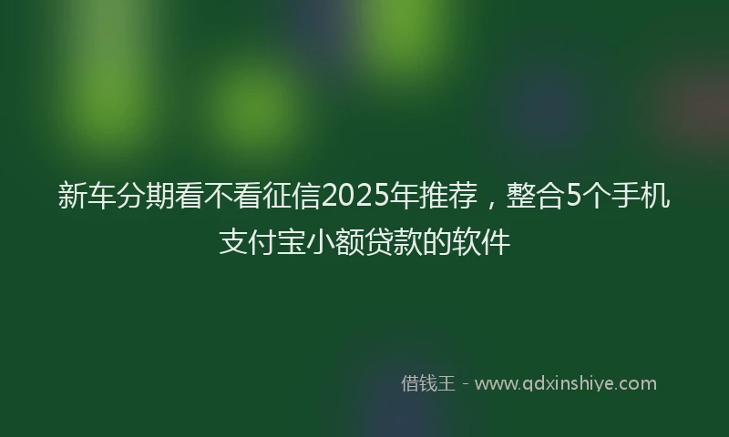 新车分期看不看征信2025年推荐，整合5个手机支付宝小额贷款的软件