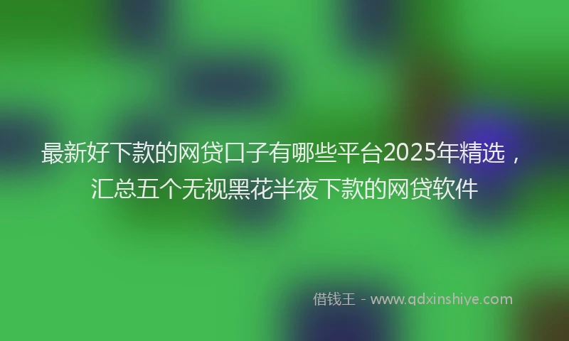 最新好下款的网贷口子有哪些平台2025年精选，汇总五个无视黑花半夜下款的网贷软件