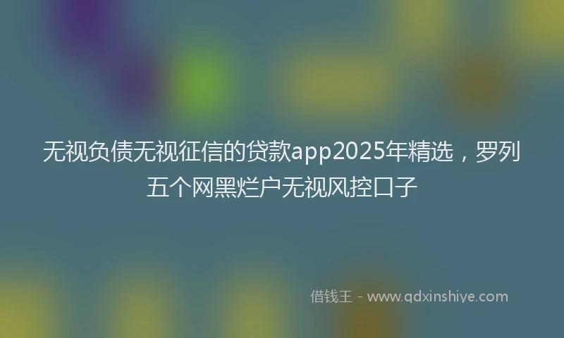 无视负债无视征信的贷款app2025年精选，罗列五个网黑烂户无视风控口子