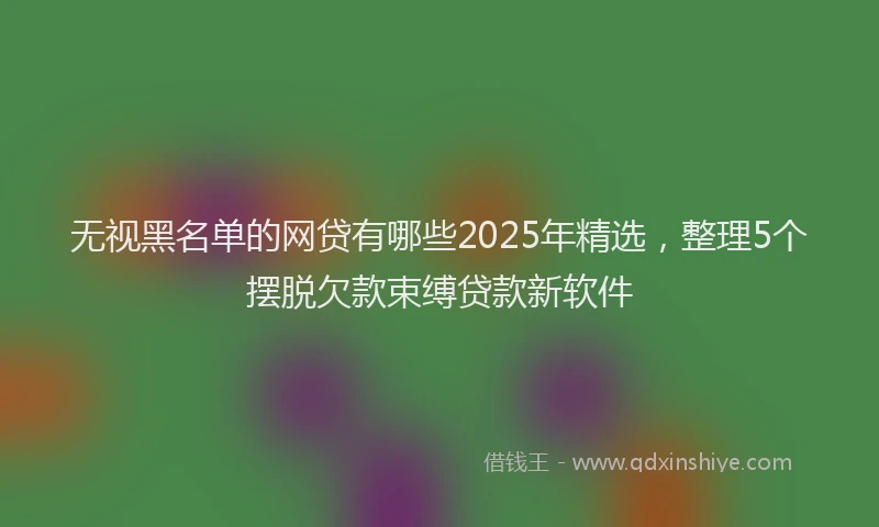 无视黑名单的网贷有哪些2025年精选，整理5个摆脱欠款束缚贷款新软件