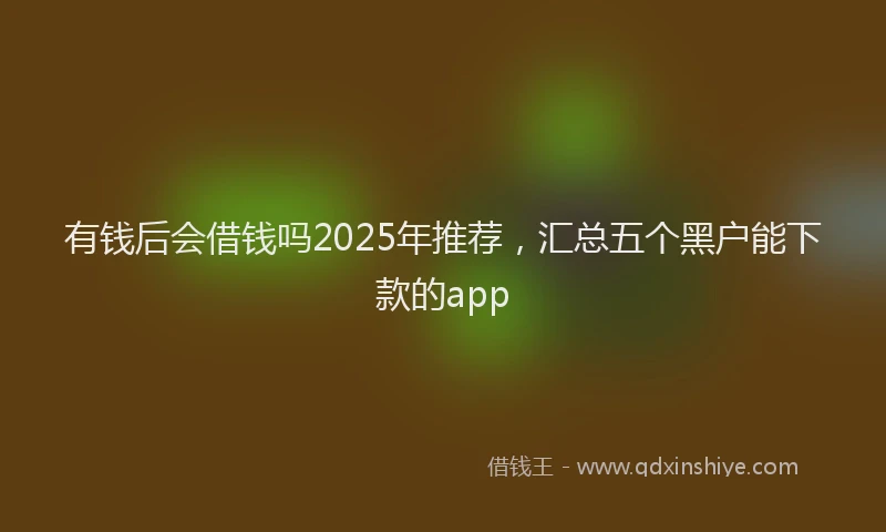 有钱后会借钱吗2025年推荐，汇总五个黑户能下款的app