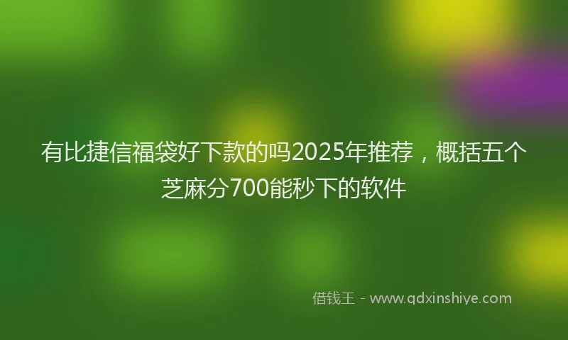 有比捷信福袋好下款的吗2025年推荐，概括五个芝麻分700能秒下的软件
