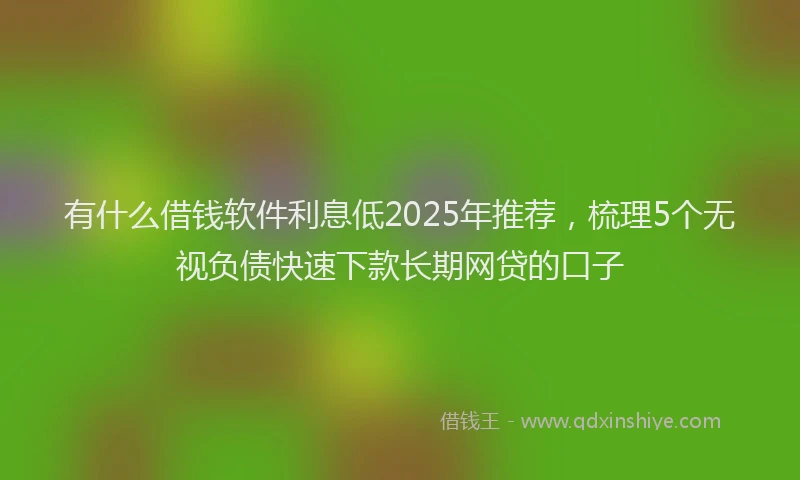 有什么借钱软件利息低2025年推荐，梳理5个无视负债快速下款长期网贷的口子