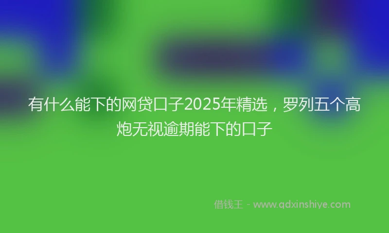 有什么能下的网贷口子2025年精选，罗列五个高炮无视逾期能下的口子