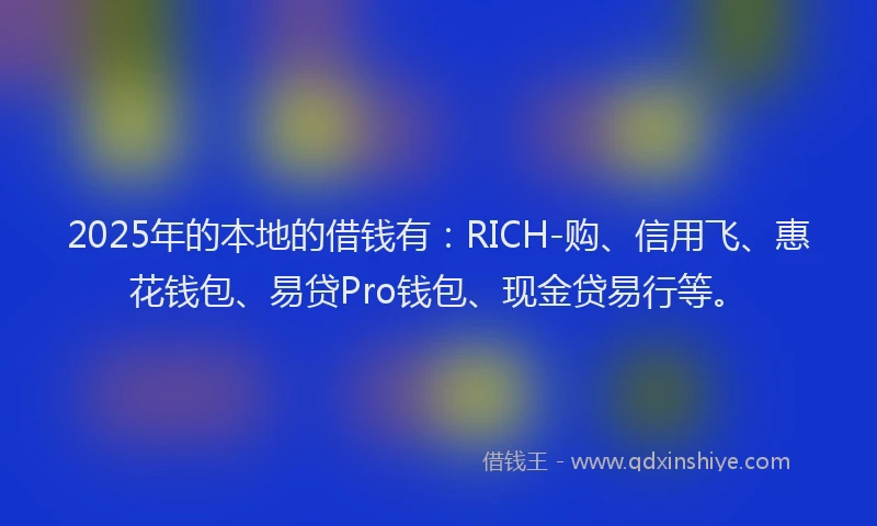 2025年的本地的借钱有：RICH-购、信用飞、惠花钱包、易贷Pro钱包、现金贷易行等。