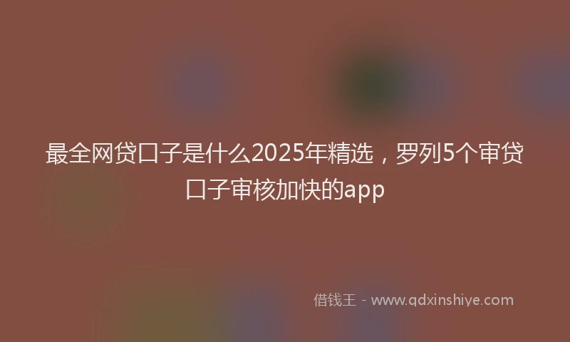 最全网贷口子是什么2025年精选，罗列5个审贷口子审核加快的app