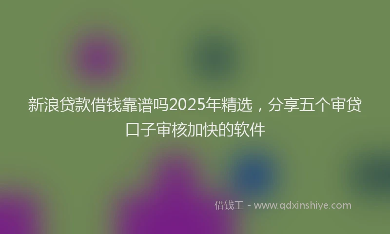 新浪贷款借钱靠谱吗2025年精选，分享五个审贷口子审核加快的软件