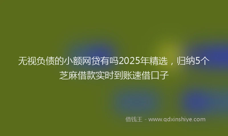 无视负债的小额网贷有吗2025年精选，归纳5个芝麻借款实时到账速借口子
