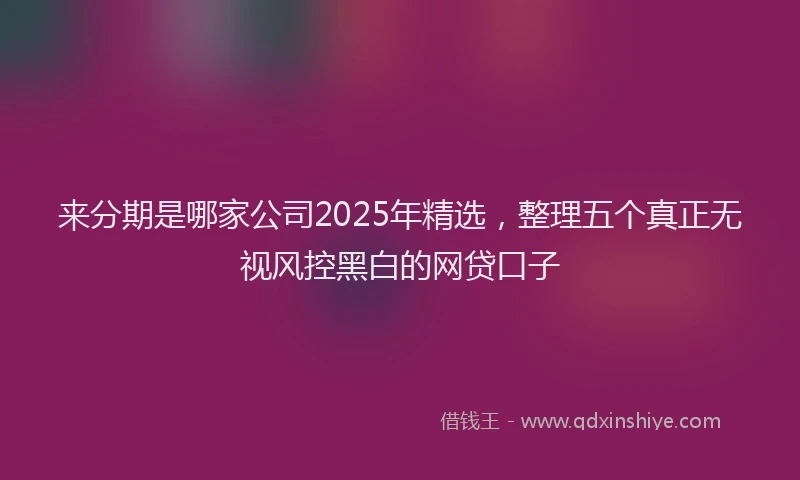 来分期是哪家公司2025年精选，整理五个真正无视风控黑白的网贷口子