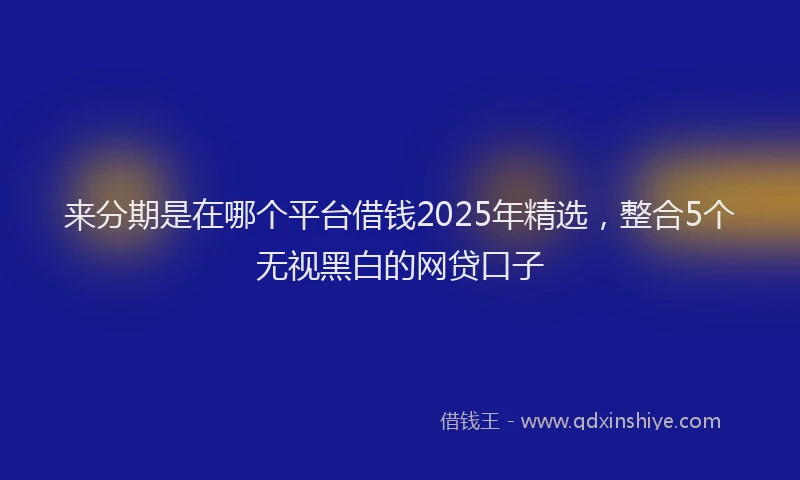 来分期是在哪个平台借钱2025年精选，整合5个无视黑白的网贷口子