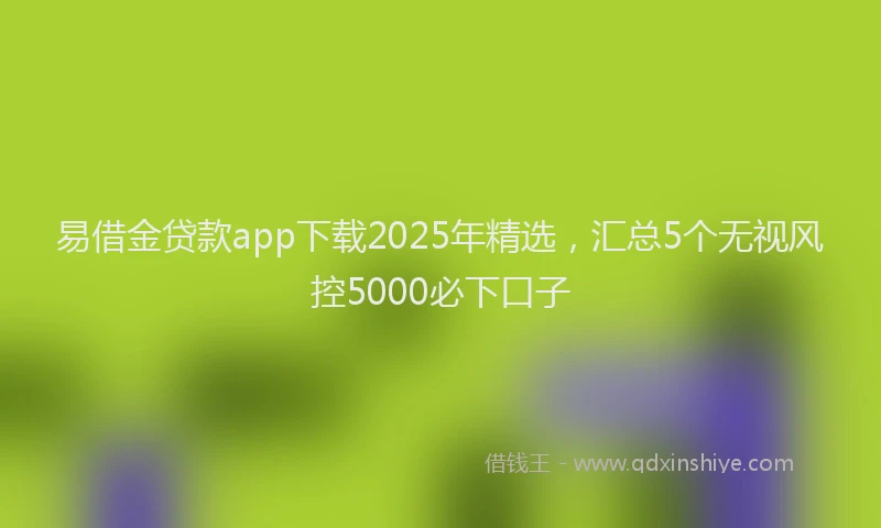 易借金贷款app下载2025年精选，汇总5个无视风控5000必下口子