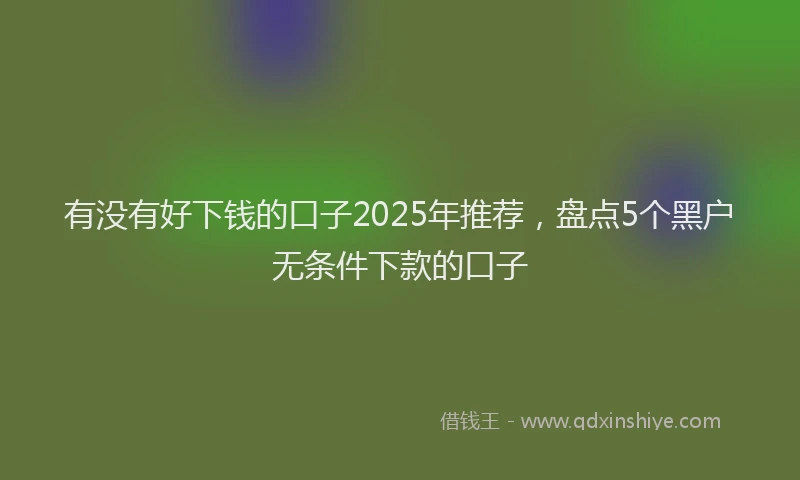 有没有好下钱的口子2025年推荐，盘点5个黑户无条件下款的口子