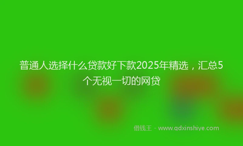 普通人选择什么贷款好下款2025年精选，汇总5个无视一切的网贷