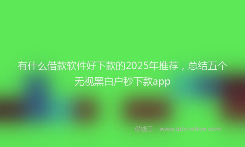 有什么借款软件好下款的2025年推荐，总结五个无视黑白户秒下款app